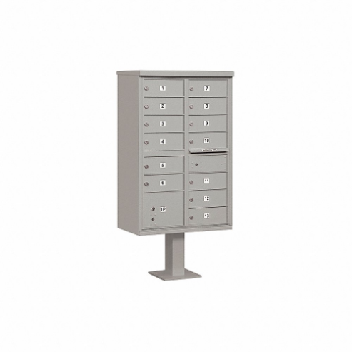 SALSBURY INDUSTRIES 3313GRY-U Cluster Box Unit, 30.5 x 62 x 18 Inch Size, 13 Doors, Gray | CE7ETR