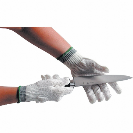 Cut Resistant Gloves, A7 Cut Level, Uncoated, L, 1 PR, White