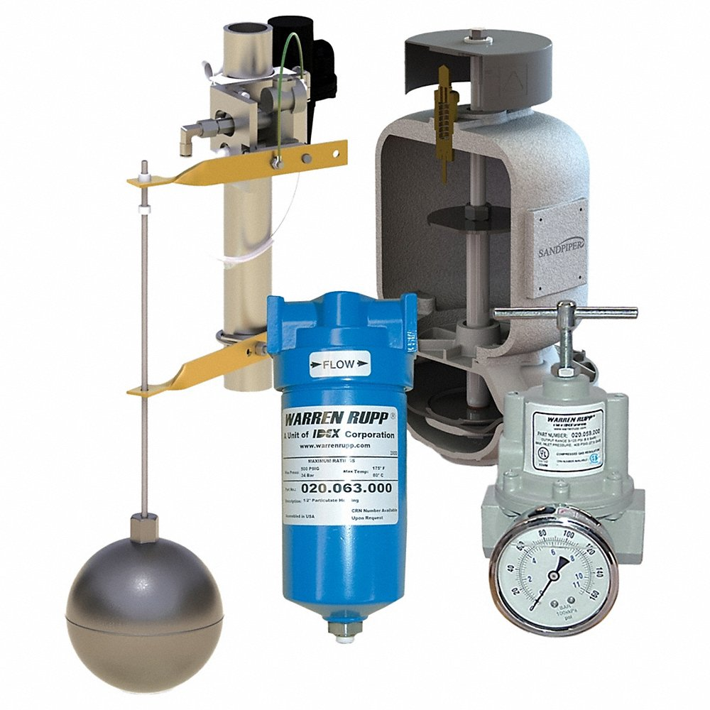 Surge Dampener, PVDF, 125 PSI Media Pressure, Auto, NPT, PTFE