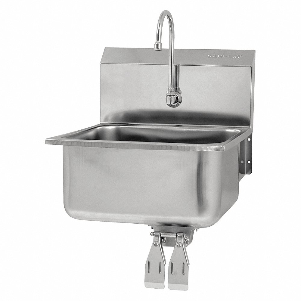 SANI-LAV 525L-0.5 Hands-Free Wall Mounted Sink, 0.5 GPM Flow Rate, Splash | CT9WCR 48TG15