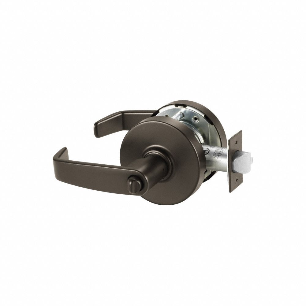 Door Lockset, Cylindrical, 2 Thickness, Black, ADA Compliant