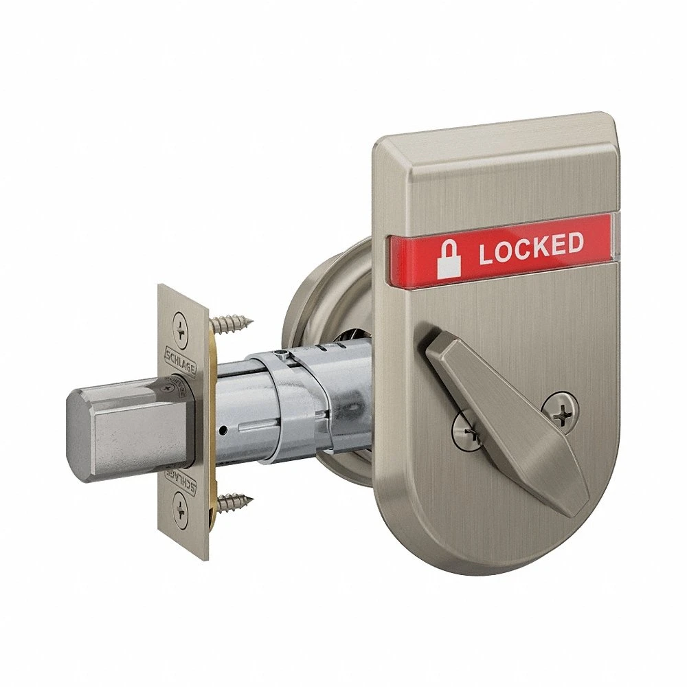 Deadbolt Locks, Cylindrical, SFIC, 1 7/8 Inch Door Thick - Max, Occupancy-Indicating