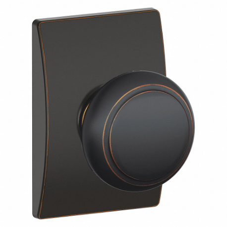 SCHLAGE F10 AND 716 CEN Knob Lockset, 2, Andover/Century, Antique Bronze, Not Keyed | CU2ABV 457G48