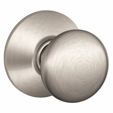 SCHLAGE F10 PLY 619 Knob Lock, 2, Plymouth, Satin Nickel | CU2AFD 45EJ18