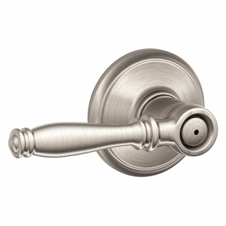 SCHLAGE F40 BIR 619 Door Lever Lockset, Grade 2, Birmingham, Satin Nickel, Not Keyed | CT9XWB 49ZP26