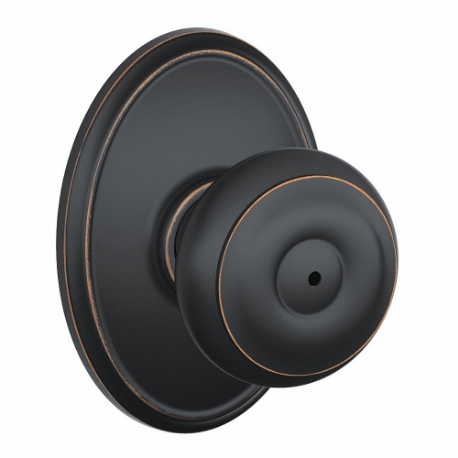 SCHLAGE F40 GEO 716 WKF Knob Lockset, 2, Georgian/Wakefield, Antique Bronze, Not Keyed | CT9ZTQ 49ZF49