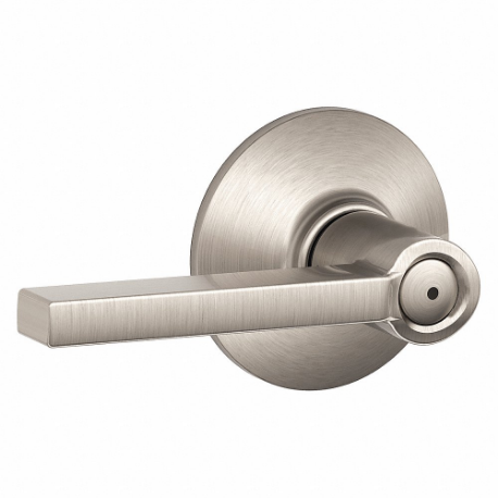 SCHLAGE F40 LAT 619 Door Lever Lockset, Grade 2, Latitude, Satin Nickel, Not Keyed | CT9YJP 49ZP62