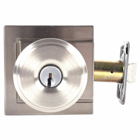 SCHLAGE F51A BWE 619 ULD Knob Lockset, 2, Bowery/Upland, Satin Nickel | CU2ACF 457H02