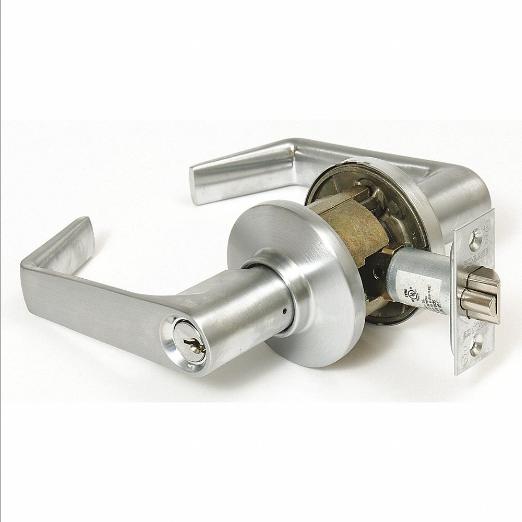 Lever, Grade 2, S Saturn, Satin Chrome, Different, UL Listed, Mechanical