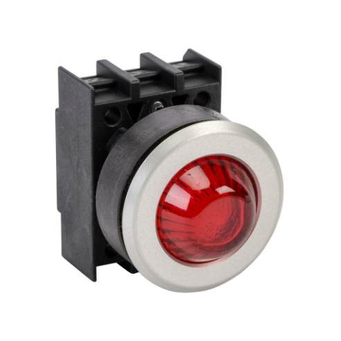 Illuminated Indicating Light, Permanent Light Function, IP65, 30mm, Red, 34.5mm, Dome