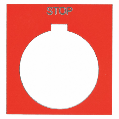 SCHNEIDER ELECTRIC 9001KN202RP Legend Plate, Stop, Square, Plastic, Red/Black, 1.7 Inch Height, 1.7 Inch Wd | CU2CAK 45C371