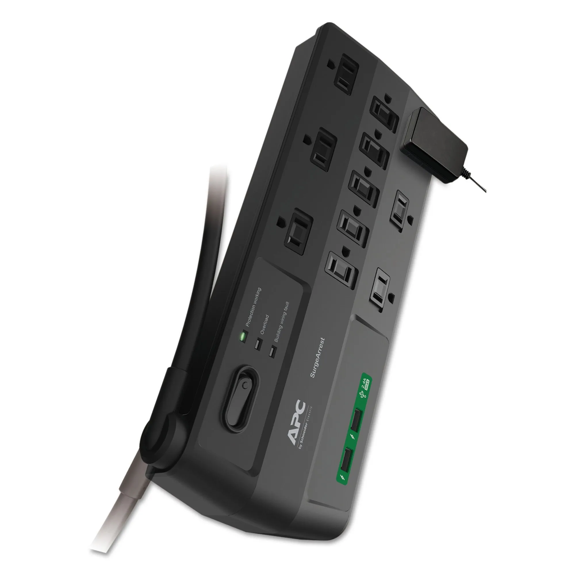 SCHNEIDER ELECTRIC P11U2 SurgeArrest Power Surge Protector, 11 Outlets, 8 Feet Cord, 2880J, Blk | CY6ZQG
