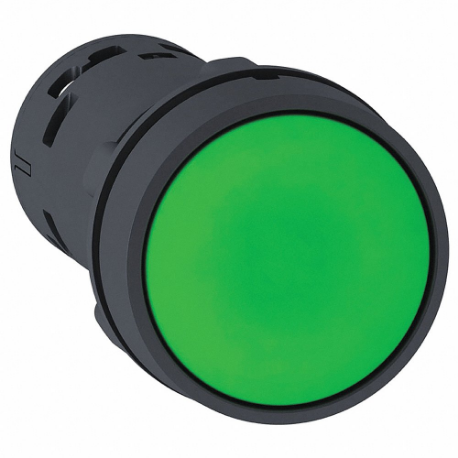 SCHNEIDER ELECTRIC XB7NA33 Push-Button, 22 mm Size, Momentary, Green, 12/3, Flush Button, Plastic | CU2CHU 55WU95