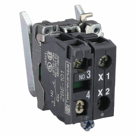 SCHNEIDER ELECTRIC ZB4BW061 Lamp Module and Contact Block, B9 Modules, Clear, 1NO, Full Volt, 250V AC/DC, Incandescent | CU2BWA 6HR01