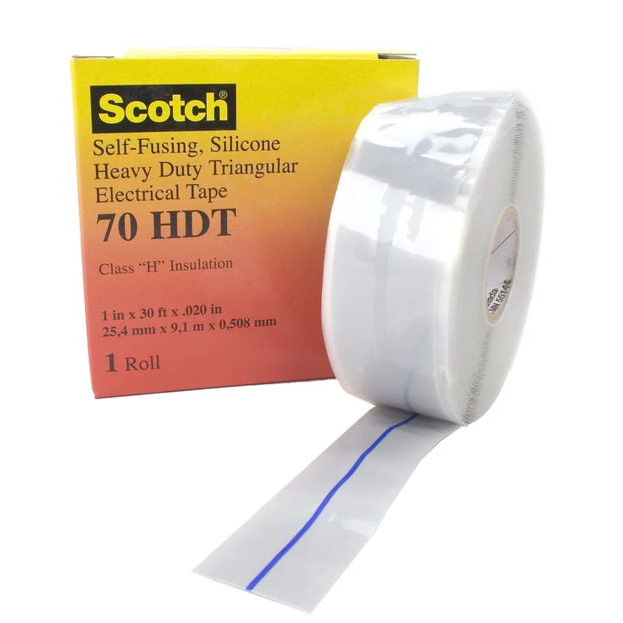 Heavy Duty Rubber Electrical Tape 70 Hdt, 1 Inch X 30 Ft, Sky Blue/Gray