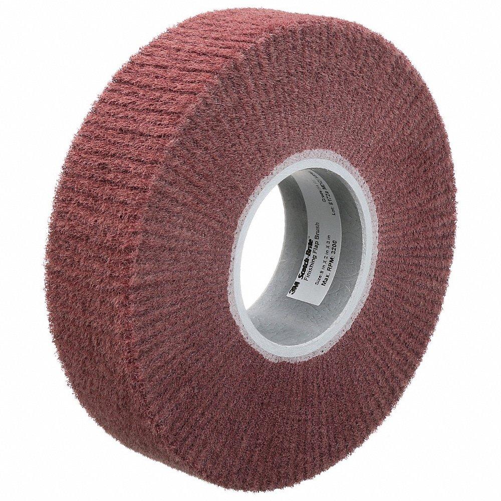 SCOTCH-BRITE 7100117447 Finishing Flap Brush, 8 Inch Dia x 2 Inch W, 3 Inch Arbor, Aluminum Oxide, Very Fine | CU2JNE 476X36