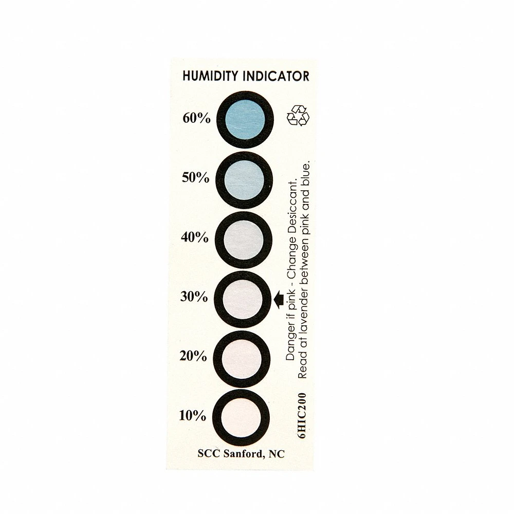 Humidity Indicator, 1 9/16 x 4 3/4 Inch, 6 Dots, 200 Indicator per Case