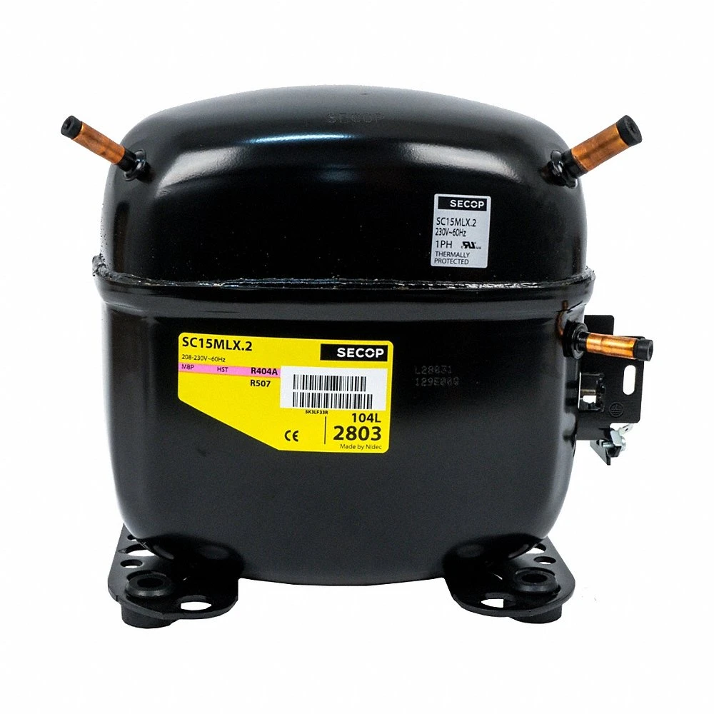 Compressor, Reciprocating, 5,118 BtuH Cooling, 3/4 HP, 6 1/2 mm Connection Size