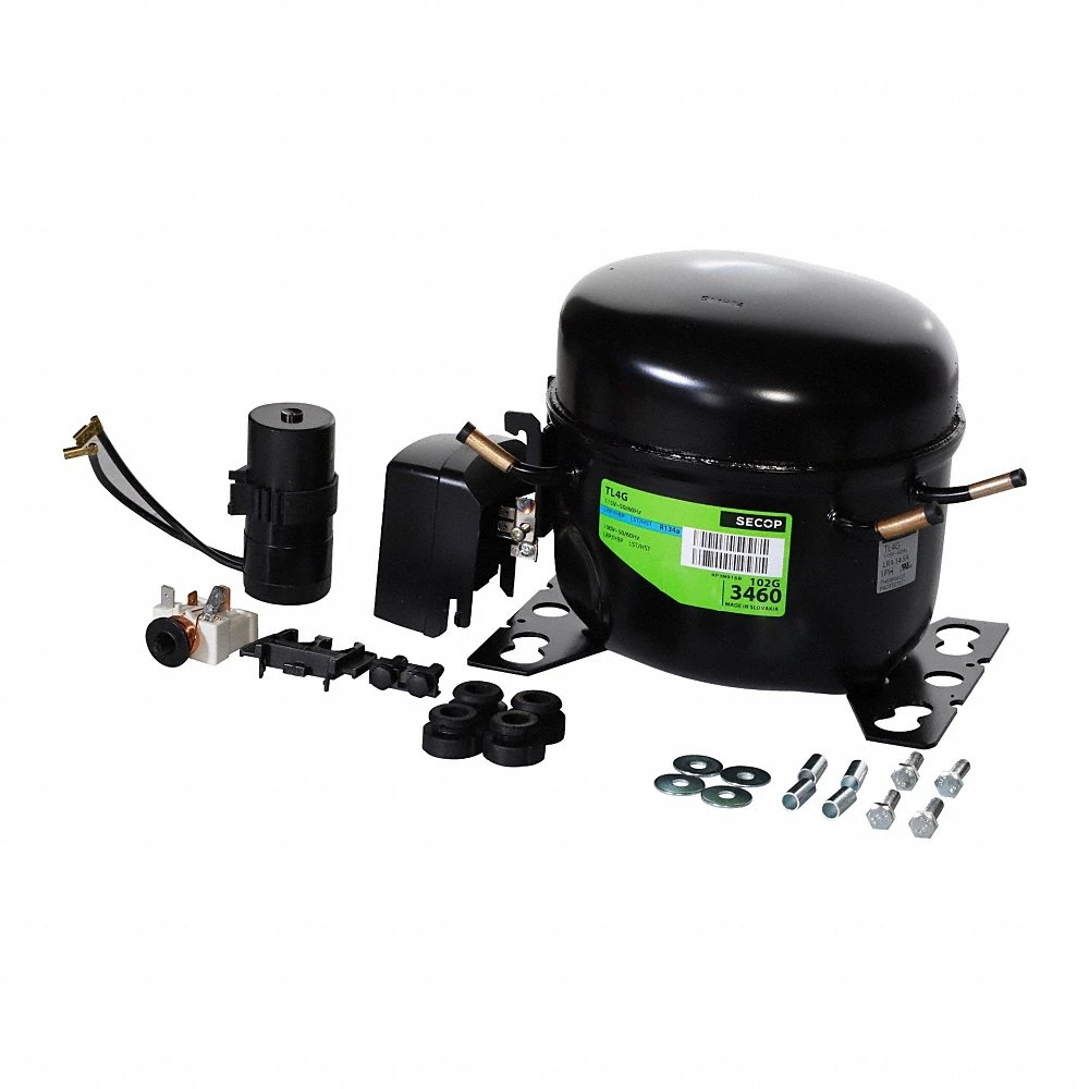 Compressor, Reciprocating, 1,369 BtuH Cooling, 1/10 HP, 3/16 Inch Connection Size