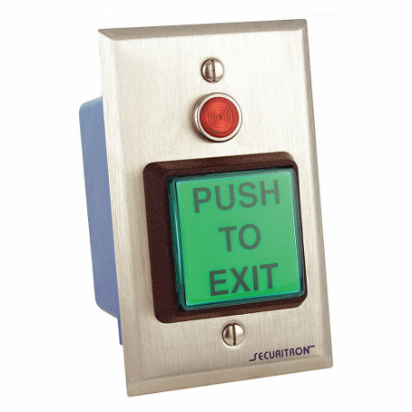 SECURITRON PB22 Push To Exit Button, Single Gang, Momentary, Green, 2 Inch Size | CU2LPG 45CG08