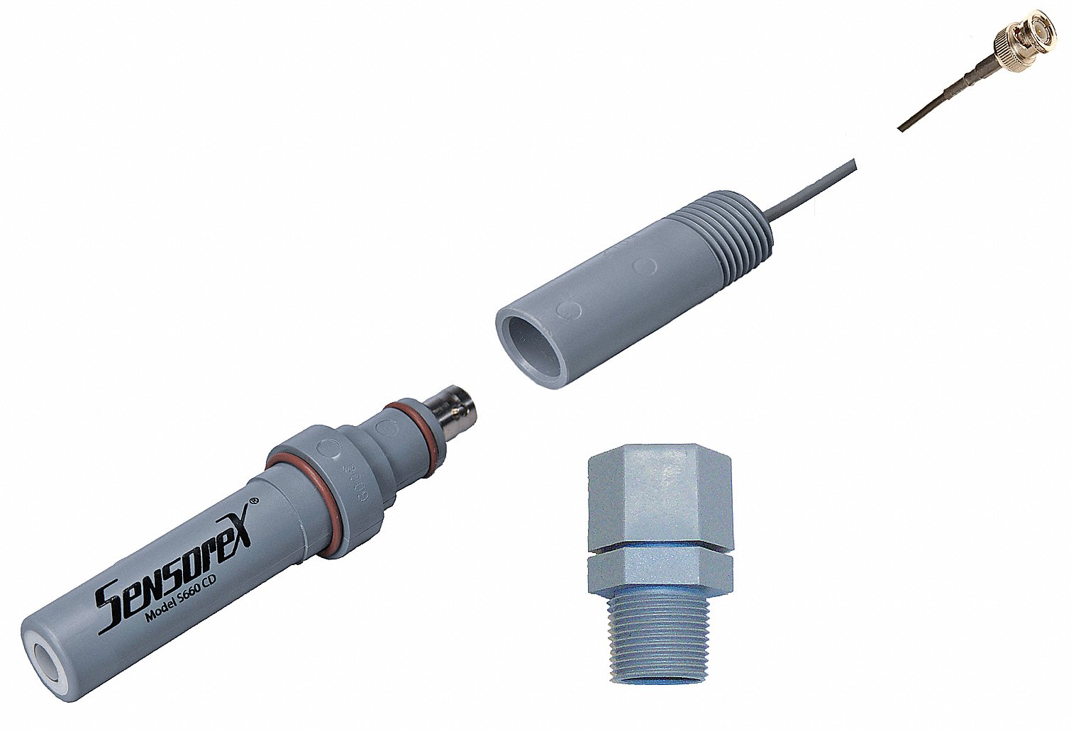 SENSOREX S6600/10/BNC Inline Ph Kit 0 14 Ph, 0 Deg To 80 Deg C, Cpvc, Bnc, Flat, Ag/Agcl | CU2MCM 16Z024