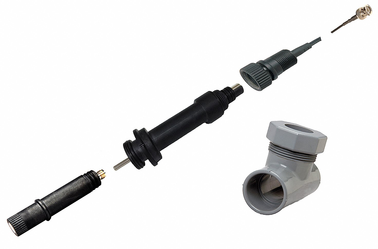 SENSOREX S8200/10/BNC Inline Ph Kit 0 14 Ph, 0 Deg To 100 Deg C, Ryton Pps, Bnc, Flat | CU2MCP 16Z028