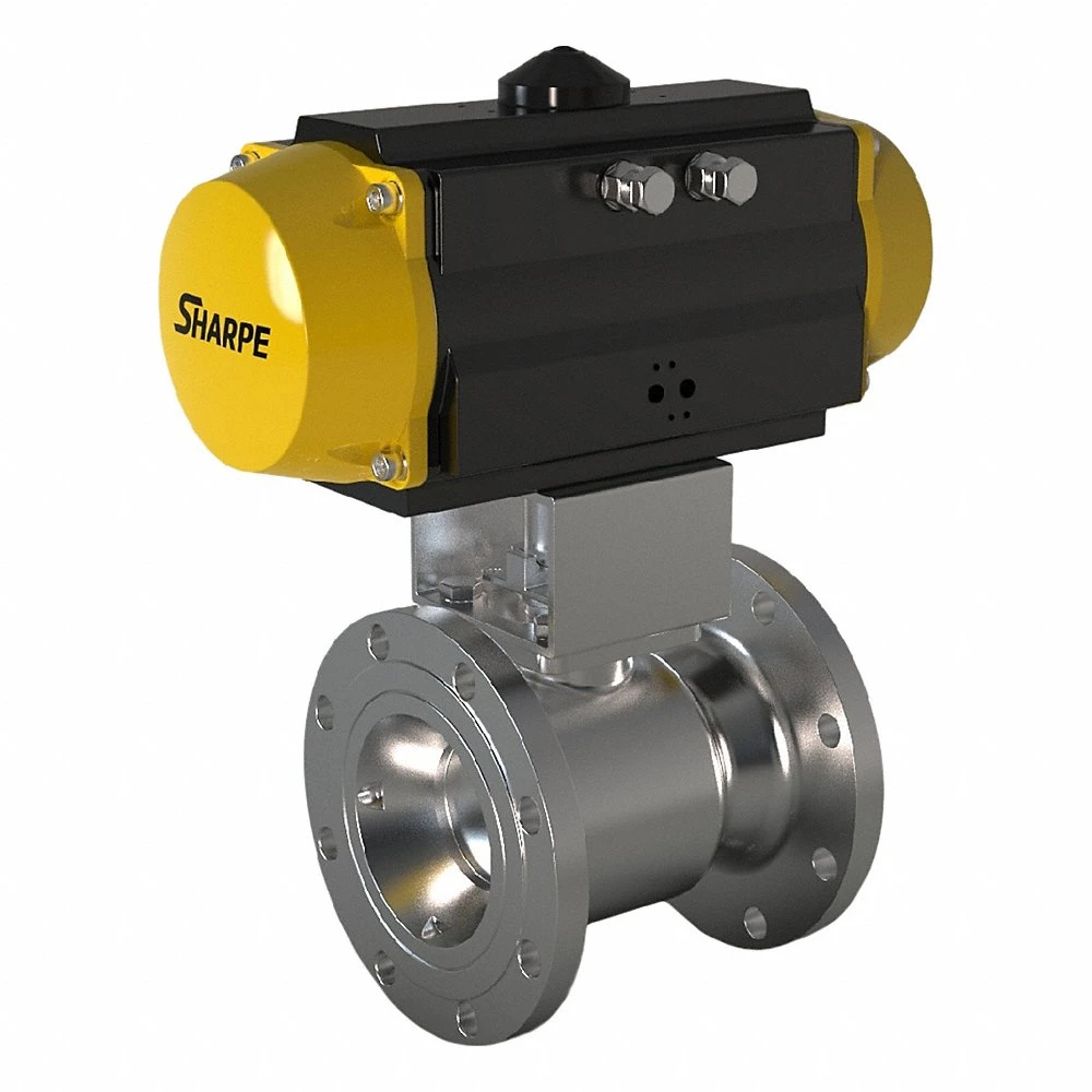 Pneumatically Actuated Two-Way Ball Valve, 3 Inch, CF8M Stainless Steel, Flange x Flange