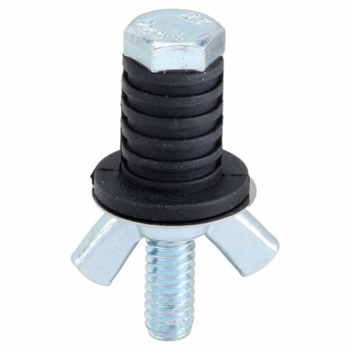 SHAW PLUGS 62096 Mechanical Expansion Plug, Hex-Nut, 1/2 Inch Size, Zinc Plated Steel, Neoprene Rubber | AA6PUK 14M032