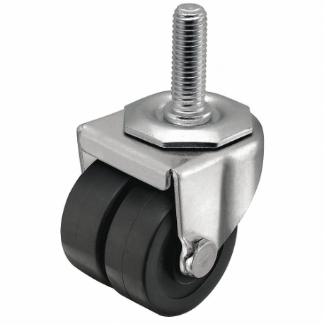 SHEPHERD CASTER C0020748ZN-POS01(KK) Low-Profile Easy-Turn Threaded Stem Caster, 2 Inch Wheel Dia, 225 lb, Swivel Caster | CU2PVK 60EZ49