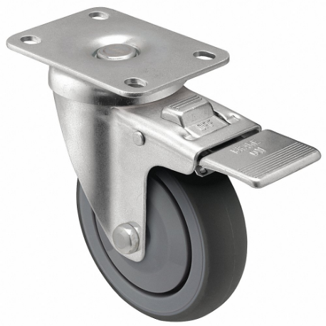 SHEPHERD CASTER PGT30120ZN-TPR33(GG) Total Lock Brake Caster, 3 Inch Dia, 4 1/4 Inch Height | CU2PUC 60EY20