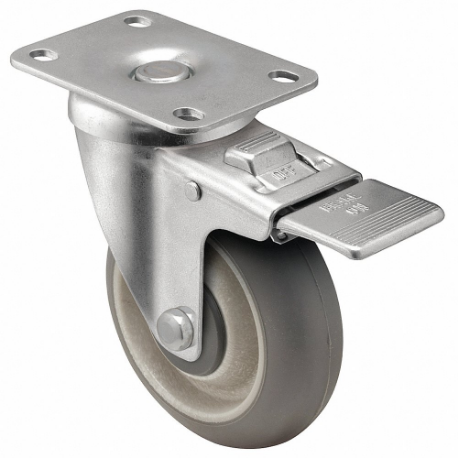 SHEPHERD CASTER PGT40120ZN-DMT32(GG) Total Lock Brake Caster, 4 Inch Dia, 5 1/4 Inch Height | CU2PTY 60EY21