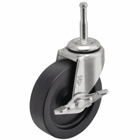 SHEPHERD CASTER PRE30302ZN-3EB Single-Wheel Grip-Neck Stem Caster, Swivel Caster With Brake, 13/16 Inch Wheel Width | CU2PYN 60FA69