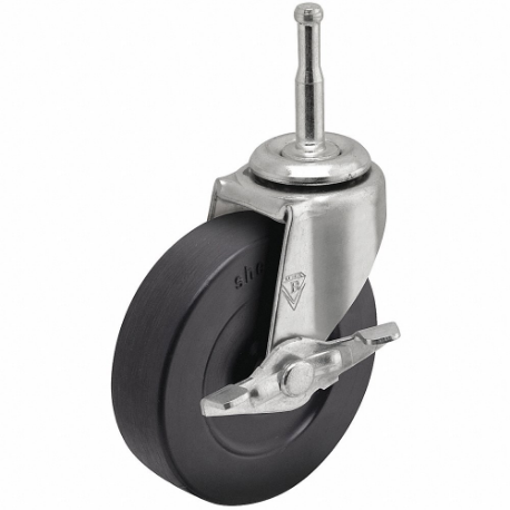 SHEPHERD CASTER PRE30302ZN-3RB Single-Wheel Grip-Neck Stem Caster, Swivel Caster With Brake, 13/16 Inch Wheel Width | CU2PYL 60FA71