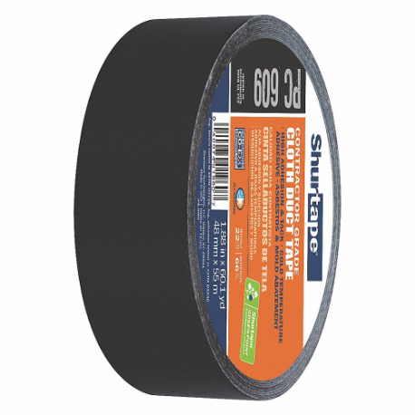 SHURTAPE PC 609 BLK-48mm x 55m-24 rls/cs Duct Tape, 1 7/8 Inch X 60 Yd, Black, Continuous Roll, Pack Qty 1 | CU2QWE 49JR07