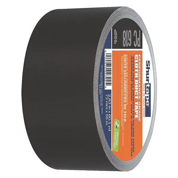 Duct Tape, 72mm x 55m, 10 mil, Black