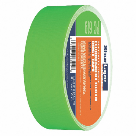 SHURTAPE PC 619 FLG-48mm x 55m-24 rls/cs Duct Tape, 1 7/8 Inch X 60 Yd, Fluorescent Green, Continuous Roll | CU2QWF 53XM33