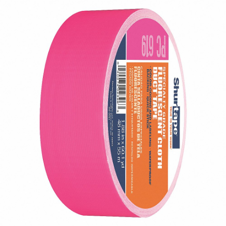 SHURTAPE PC 619 FLP-48mm x 55m-24 rls/cs Duct Tape, 1 7/8 Inch X 60 Yd, Fluorescent Pink, Continuous Roll, Pack Qty 1 | CU2QWG 53XM34