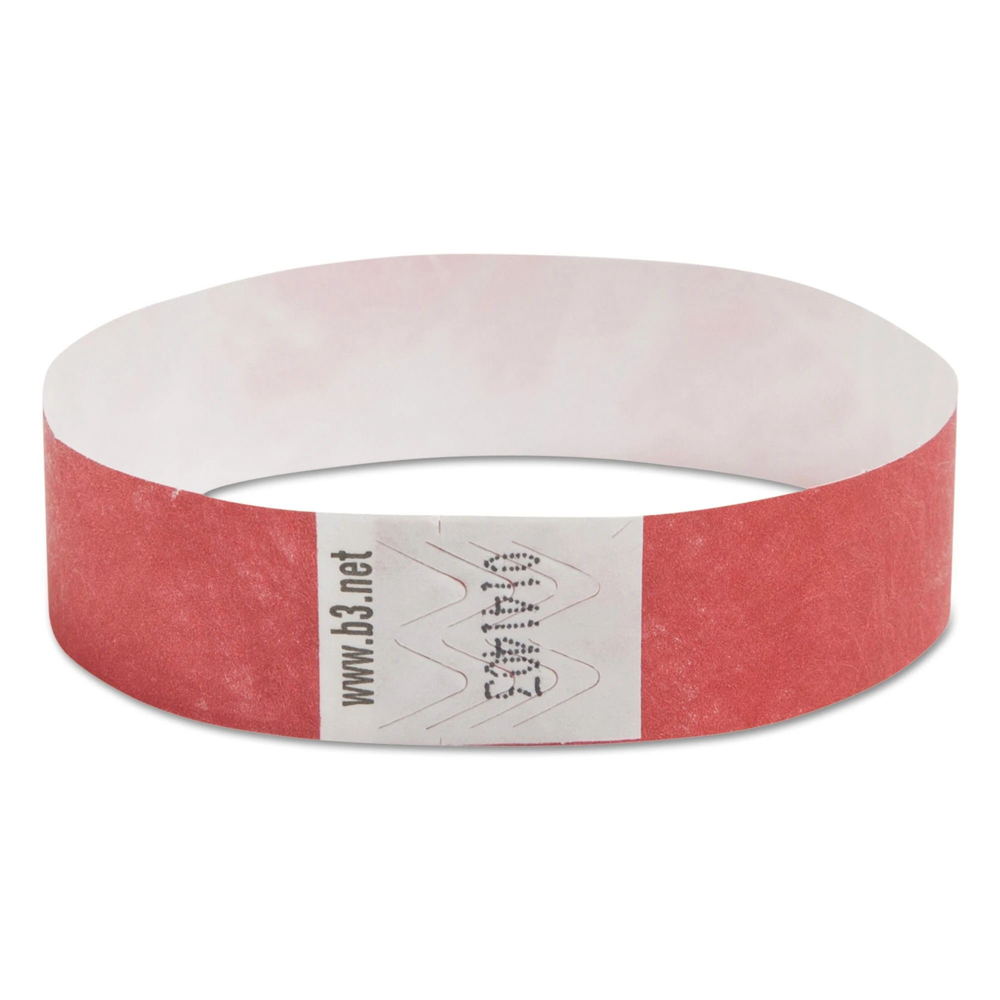 Security Wristbands, 0.75 Inch x 10 Inch Size, Red