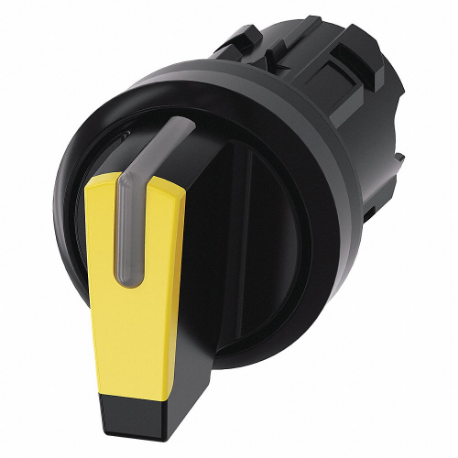 Illuminated Selector Switch Operator, Yellow, Plastic