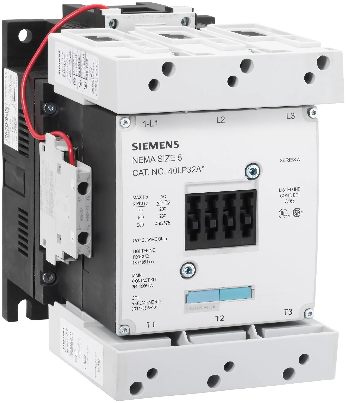 Contactor, 3 Pole, 600 V, 40LP Frame Type