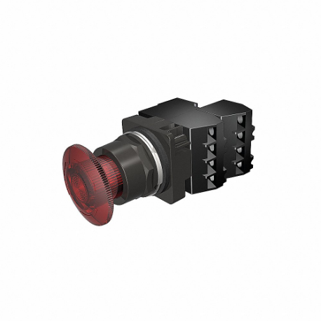 SIEMENS 52BR8ERG Illuminated Push Button, Turn To Release, Red, 120V Ac, 2Nc, Epoxy | CU2UKT 22KM61