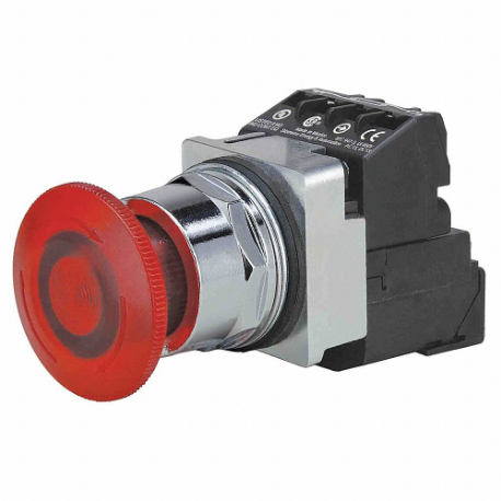 SIEMENS 52PR8GRAB Illuminated Push Button, Turn To Release, Red, 6V Ac, Led, 1No/1Nc | CU2ULX 41H113