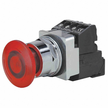 SIEMENS 52PR8ERA Illuminated Push Button, Turn To Release, Red, 120V Ac, 1No/1Nc | CU2UKQ 22KU22