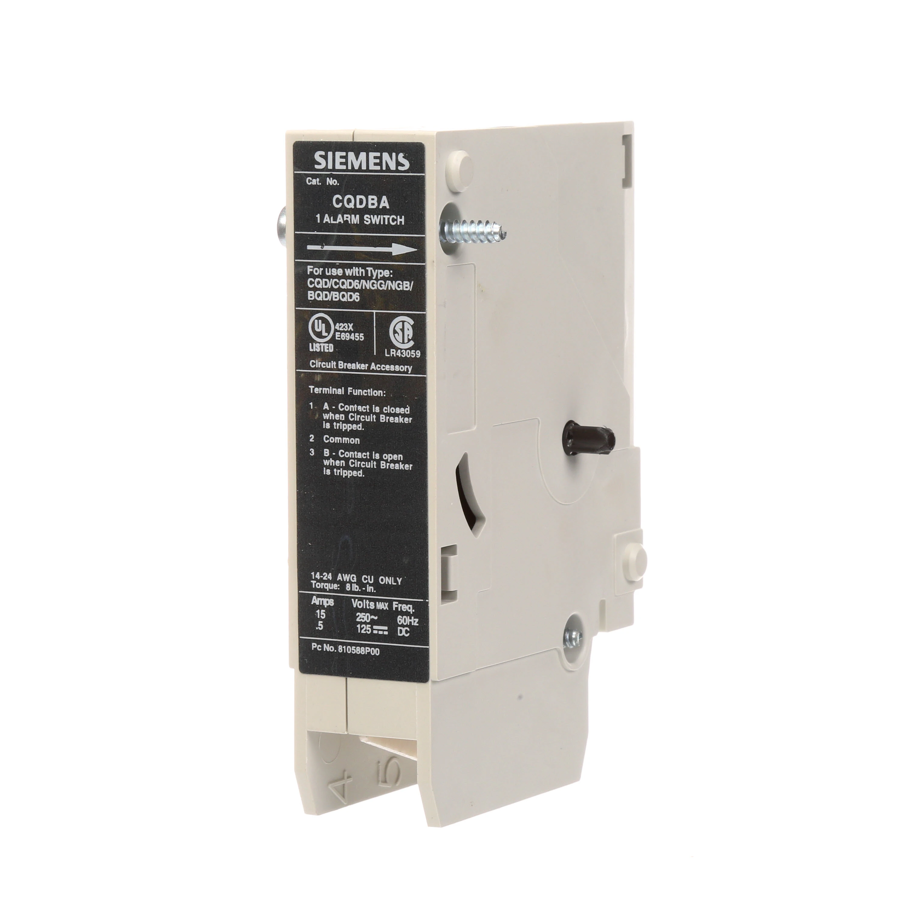 SIEMENS CQDBA Bell Alarm Bqd Frame | AG8MQR