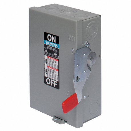 SIEMENS GF223N Safety Switch, Fusible, 100 A, Single Phase, 240V AC, Galvanized Steel, Indoor | CU2WGW 6FNF6