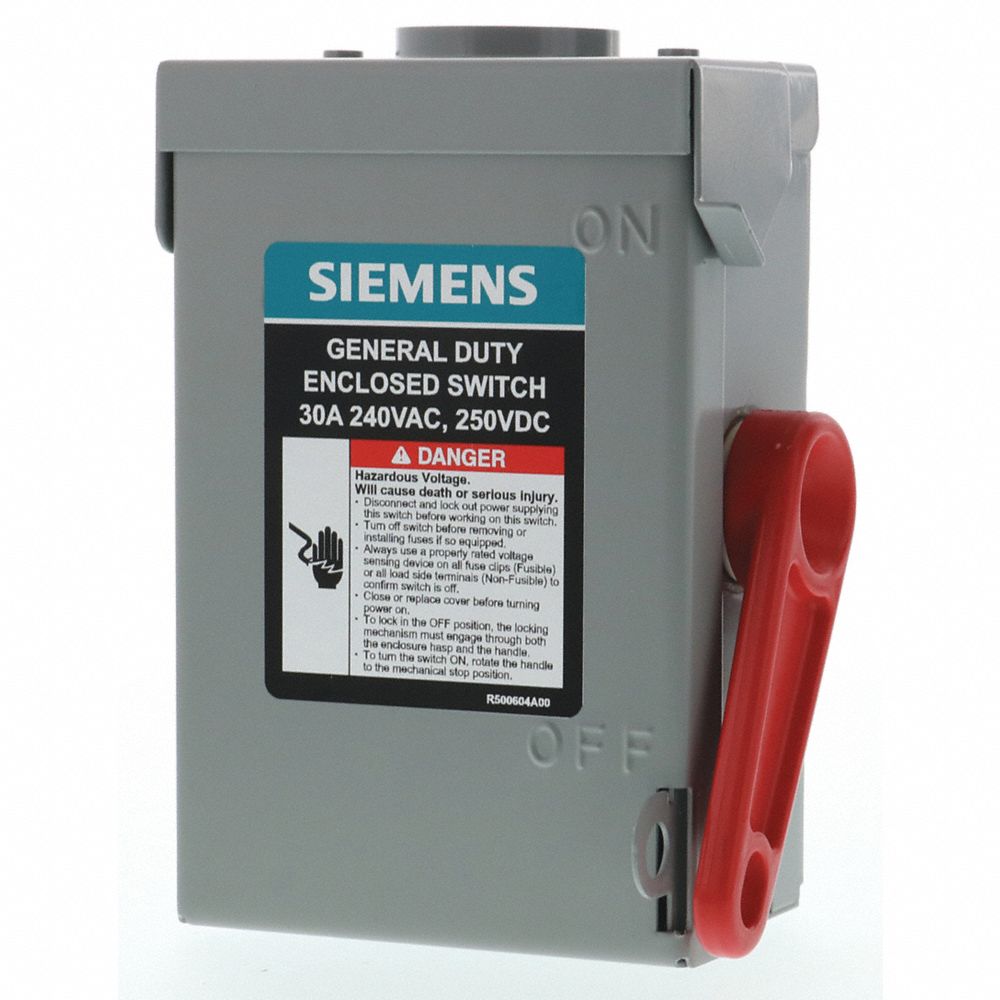 SIEMENS GNF221RA Safety Switch, General Duty, 2 Phase | CE9LAN 55CH54