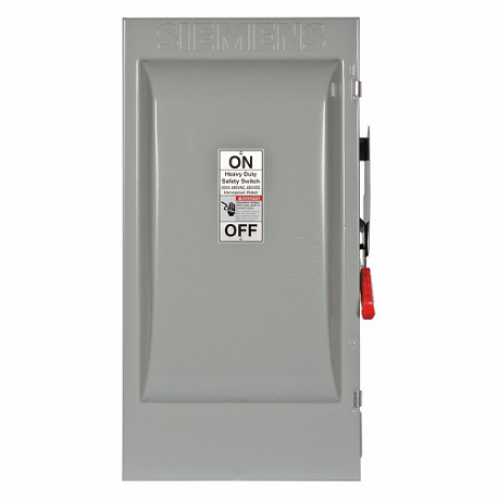 SIEMENS HF224J Safety Switch, Fusible, 200 A, Single Phase, 240 Vac, Galvanized Steel, Indoor | CU2WHY 20RC18