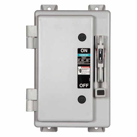 SIEMENS HNF362X Safety Switch, Non-Fusible, 60 A, Three Phase, 600V AC, Non-Metallic, Indoor/Outdoor | CU2WQN 31ED44