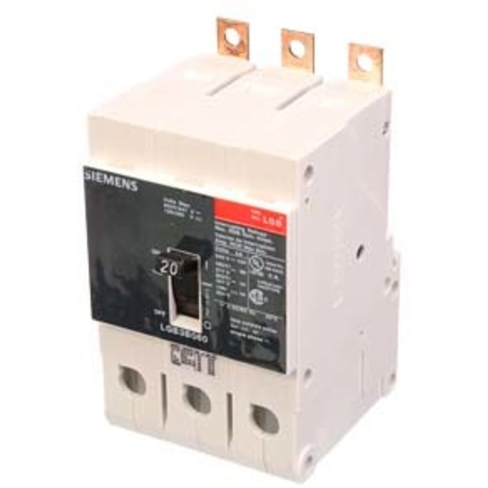 SIEMENS LGB3B020B Bolt On Circuit Breaker Lgb 20 Amp 480vac 3p | AG8RGK
