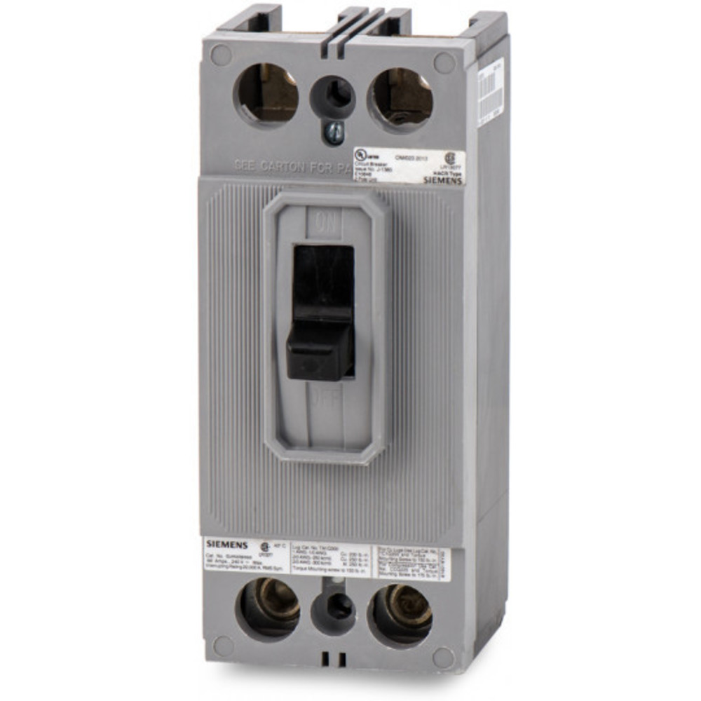 SIEMENS QJH22B060 Bolt On Circuit Breaker Qj 60 Amp 240vac 2p 22kaic@240v | AG8UGK